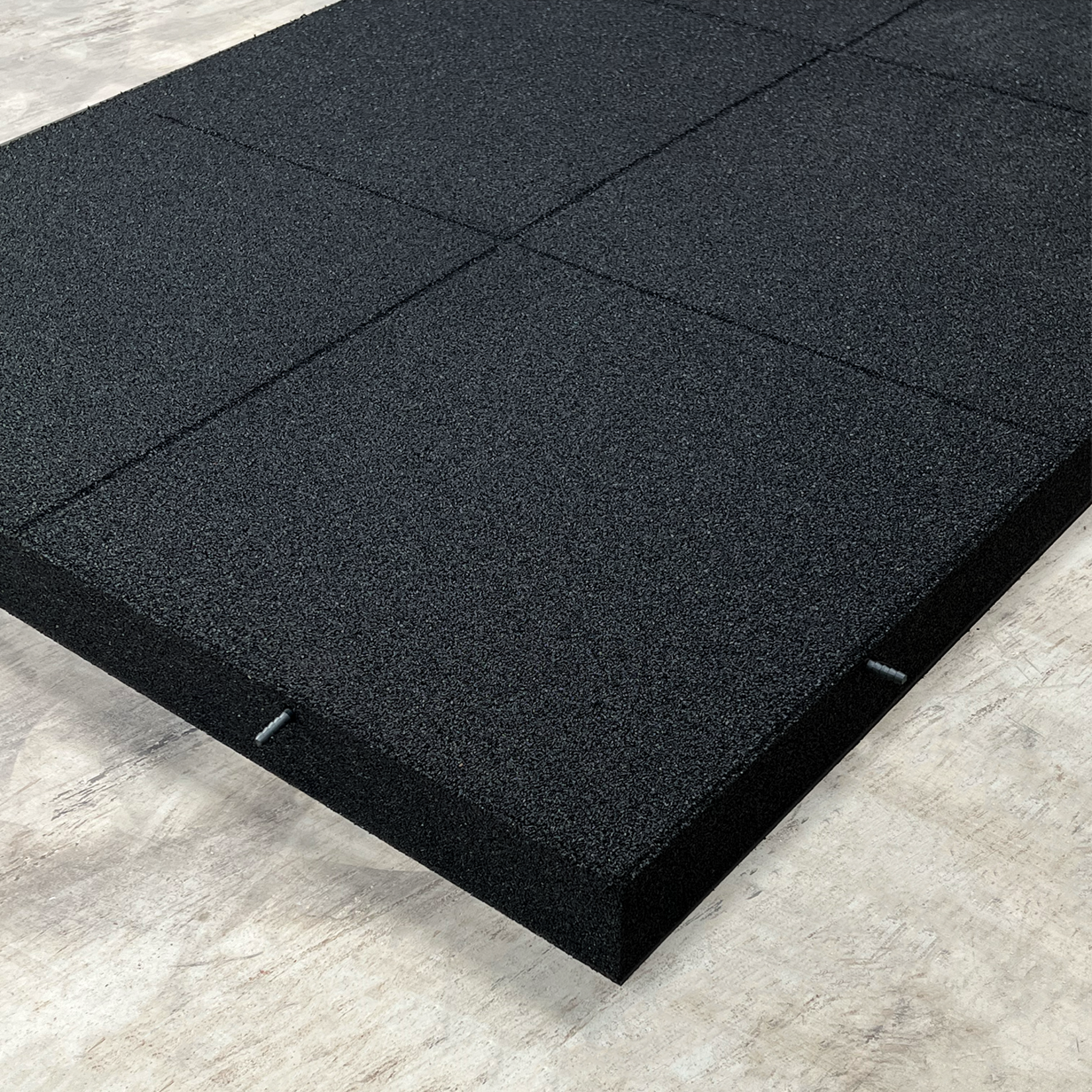 FLX BASE – Gym Flooring FLX BASE STANDARD Heavy Duty Dalles de Sol en Caoutchouc | Noir (1 m²) – Sol de Fitness 50–80 mm