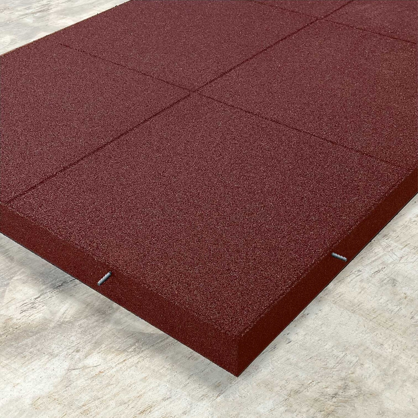 FLX BASE – Gym Flooring FLX BASE STANDARD Heavy Duty Dalles de Sol en Caoutchouc | Rouge (1 m²) – Sol de Fitness 50–80 mm