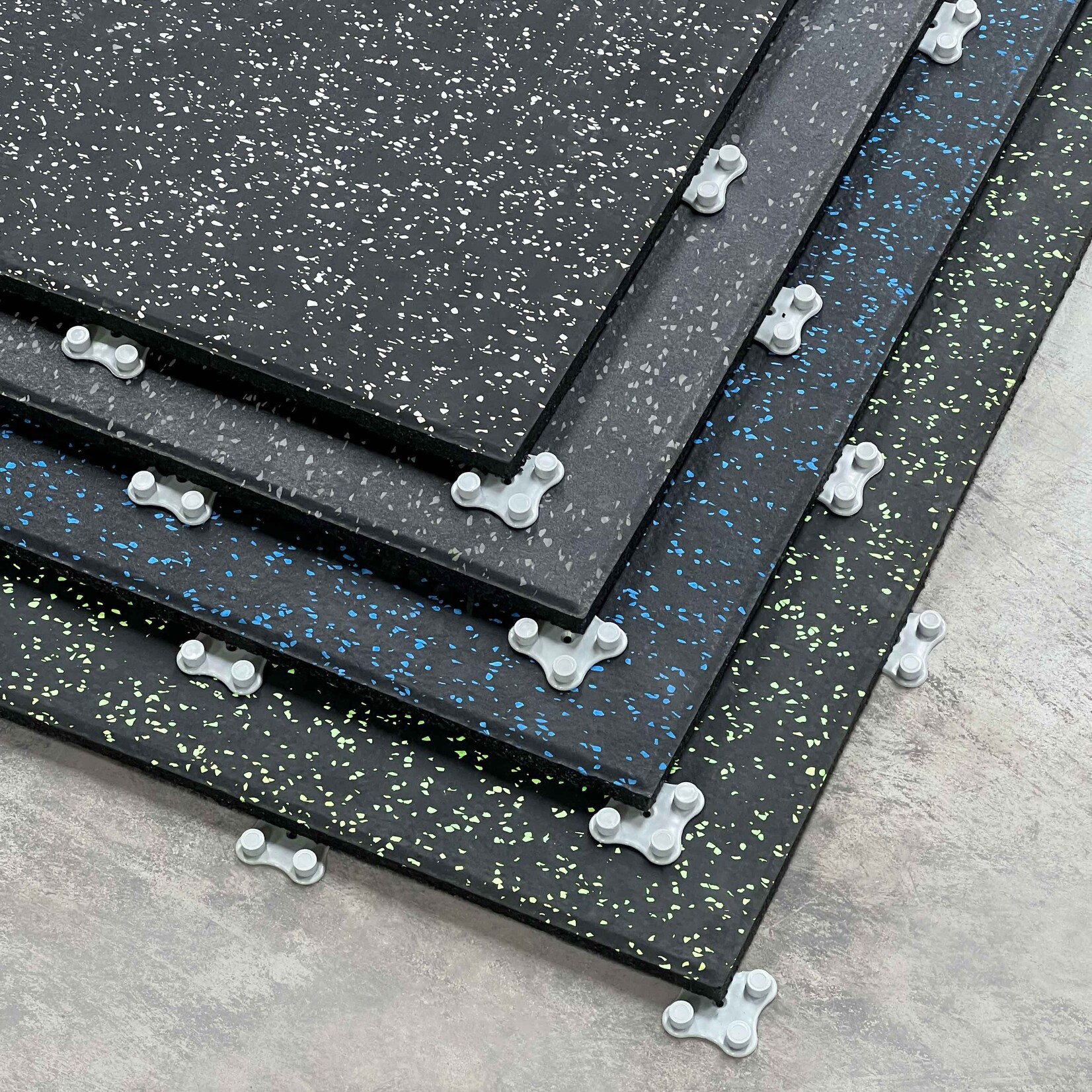 FLX BASE – Gym Flooring FLX BASE PREMIUM EPDM Bodenplatten CONNECT | Schwarz-Weiß