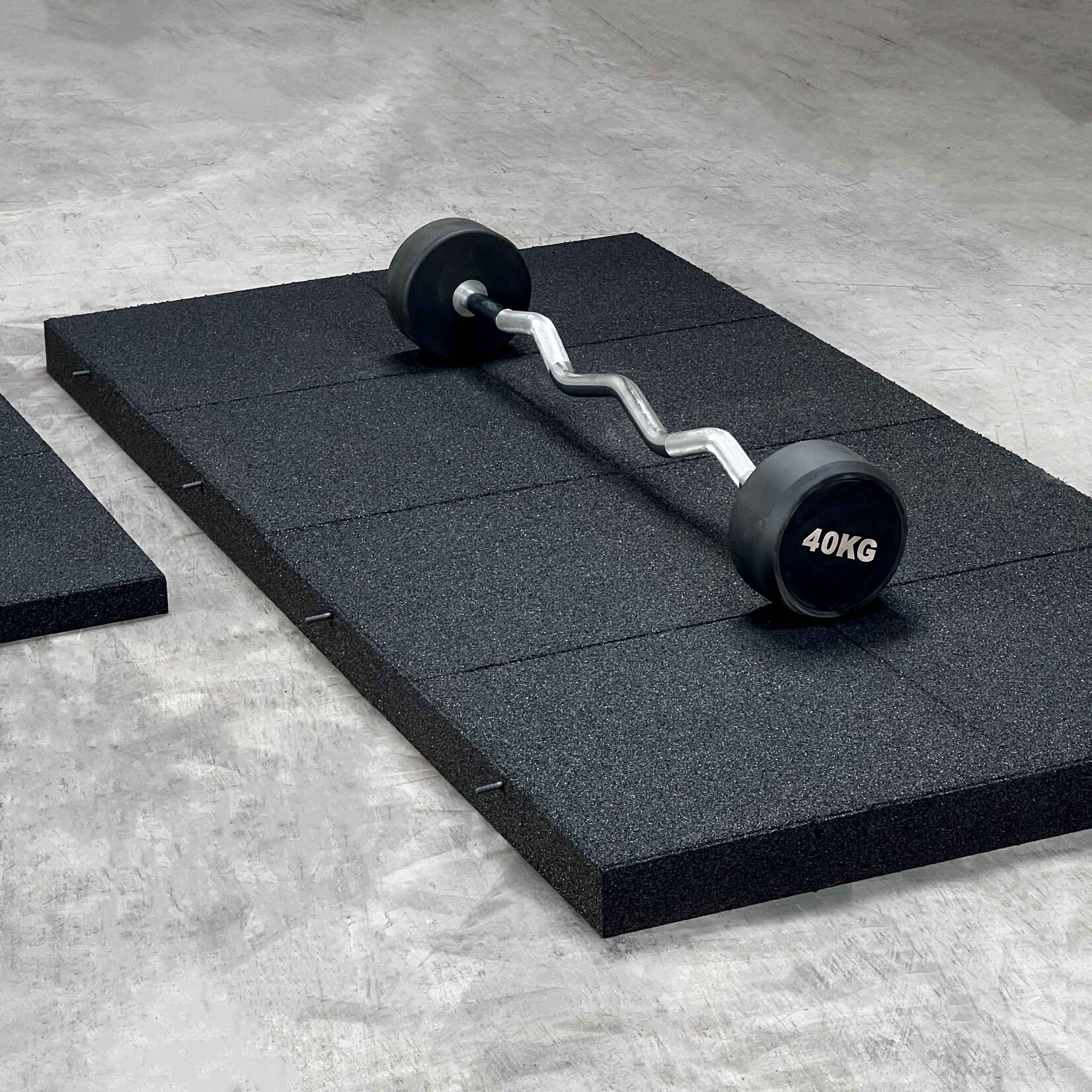 FLX BASE – Gym Flooring FLX BASE STANDARD Heavy Duty Dalles de Sol en Caoutchouc | Noir (1 m²) – Sol de Fitness 50–80 mm