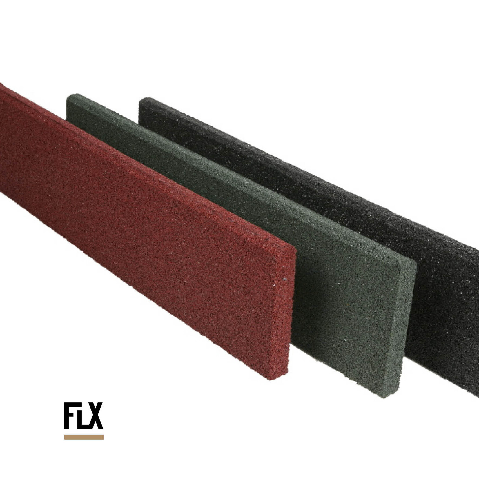 FLX BASE – Gym Flooring Gumové obrubníky z granulátu | 1000x250x40 mm