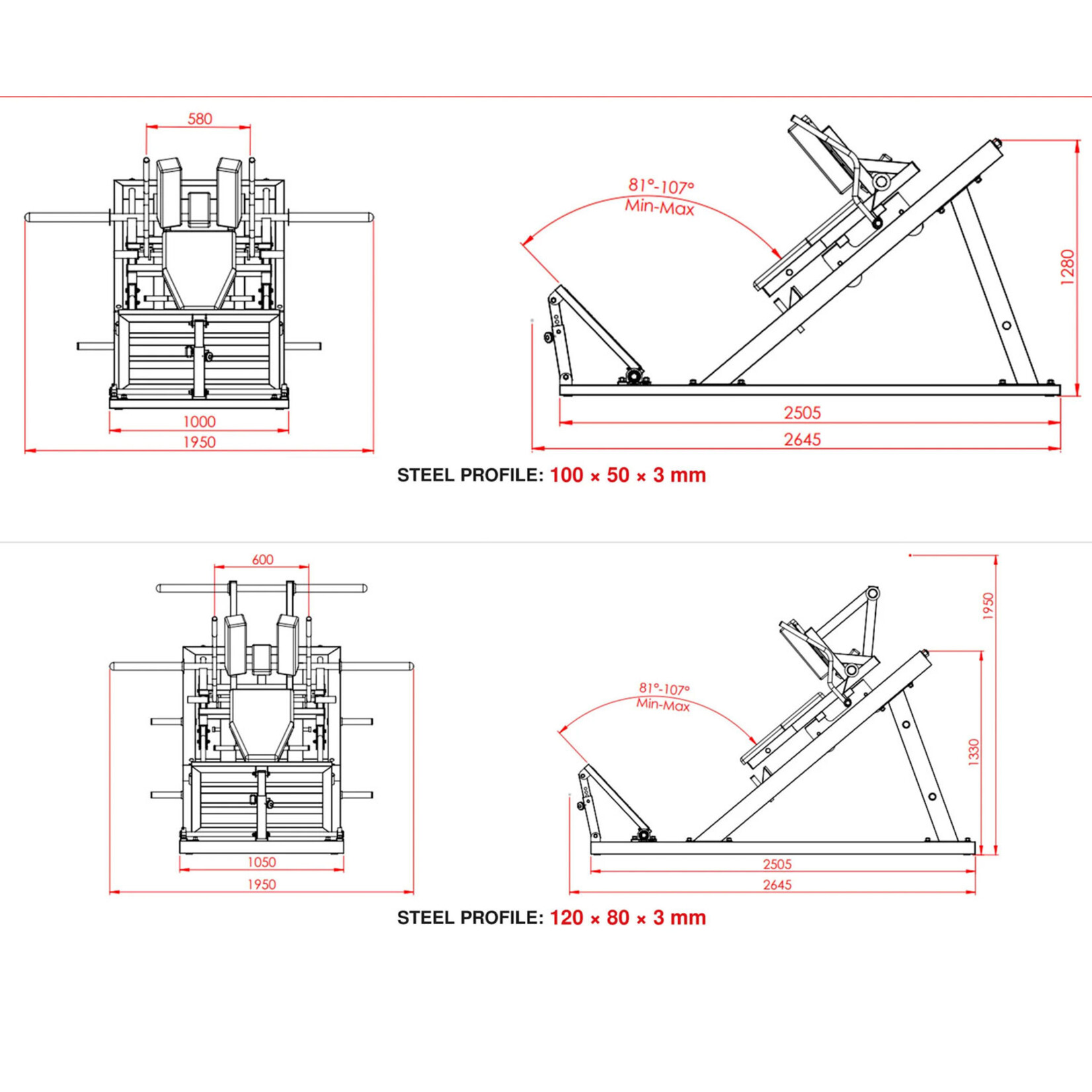 Hack Squat Machine (1DX) with Adjustable Foot Platform