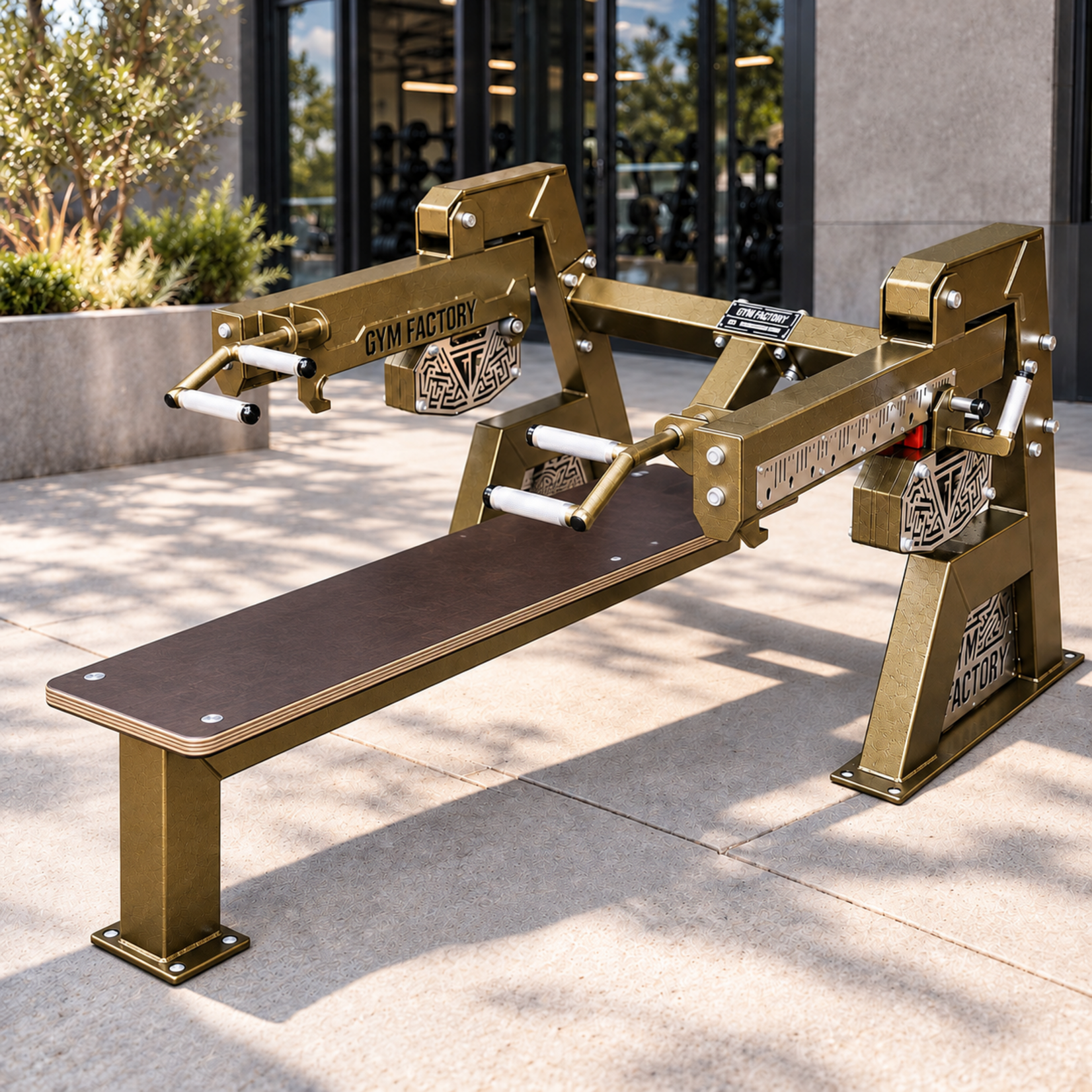 Horizontal Chest Press Indoor & Outdoor – with Integrated Weight System