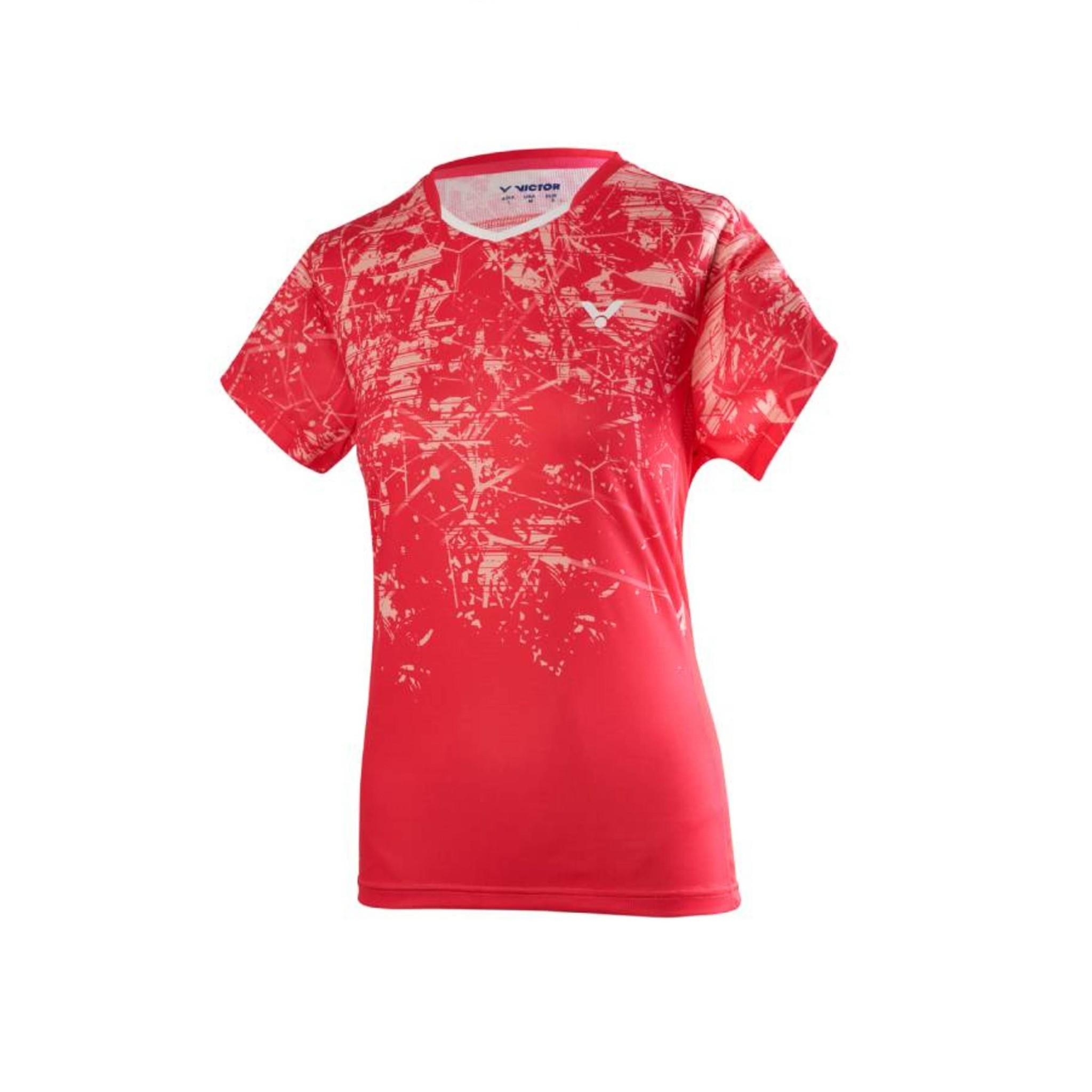 alarm verslag doen van Vormen Victor T-Shirt Dames T-01009 Q Rood/Roze - KW FLEX racket speciaalzaak