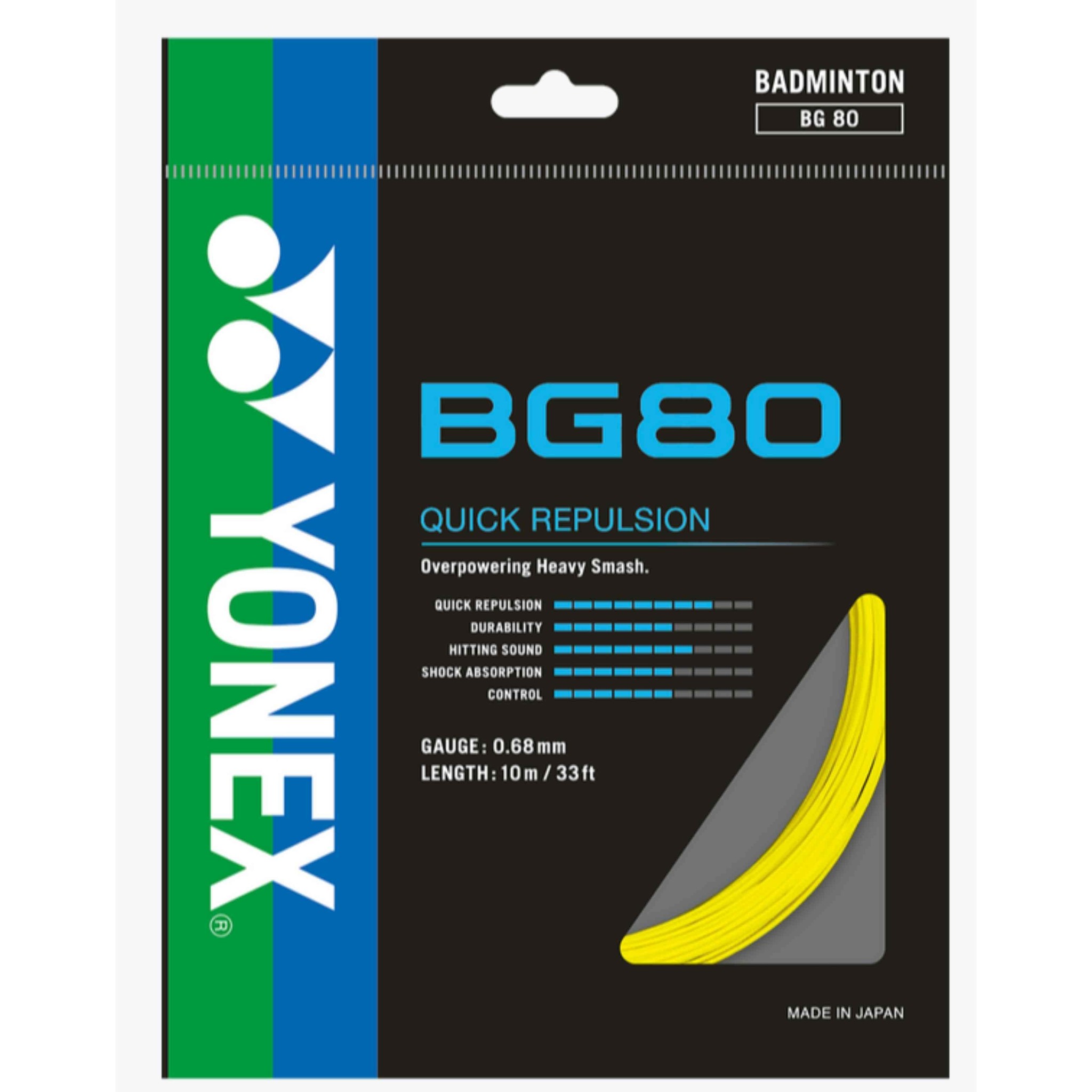 Yonex BG 80 Yellow - 10 meter - KW FLEX Racket specialist Yonex BG 80 Yellow - 10 meter - KW FLEX Racket specialist