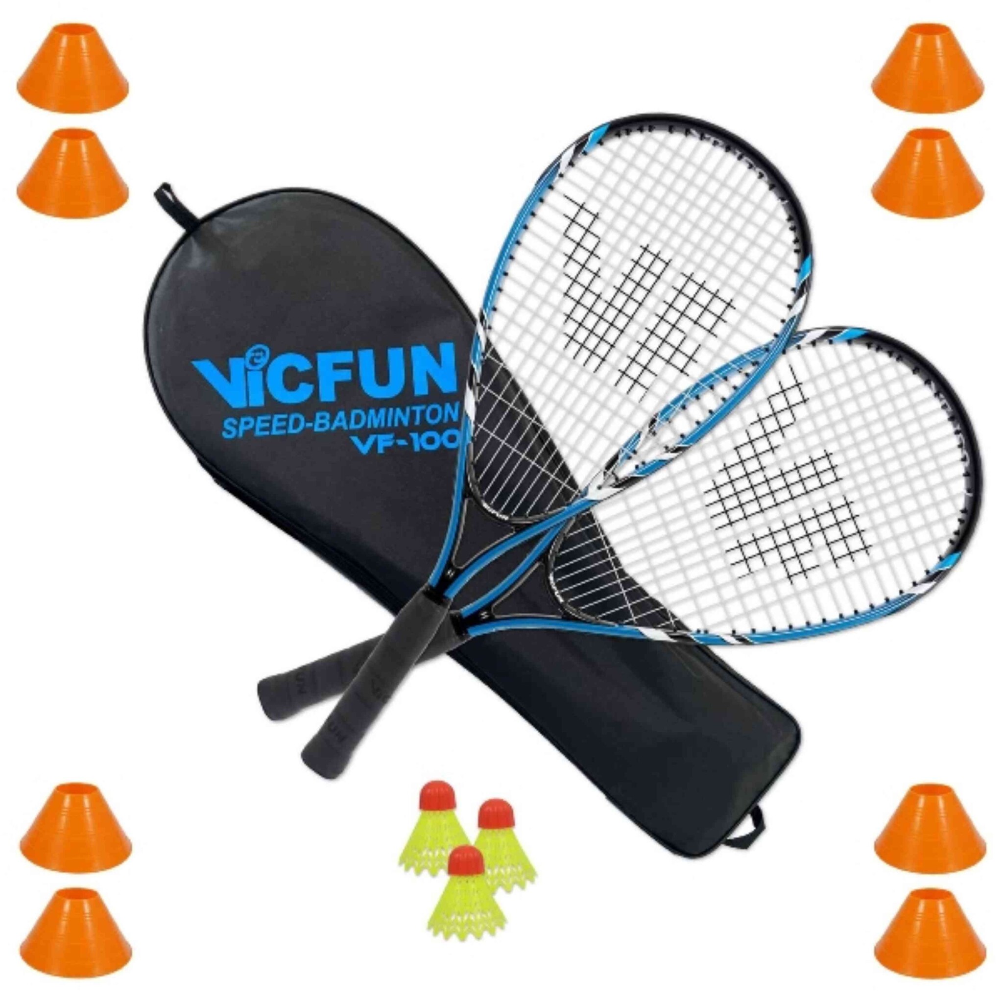 Vicfun Speed badminton set field 100 blue - KW FLEX racket specialist