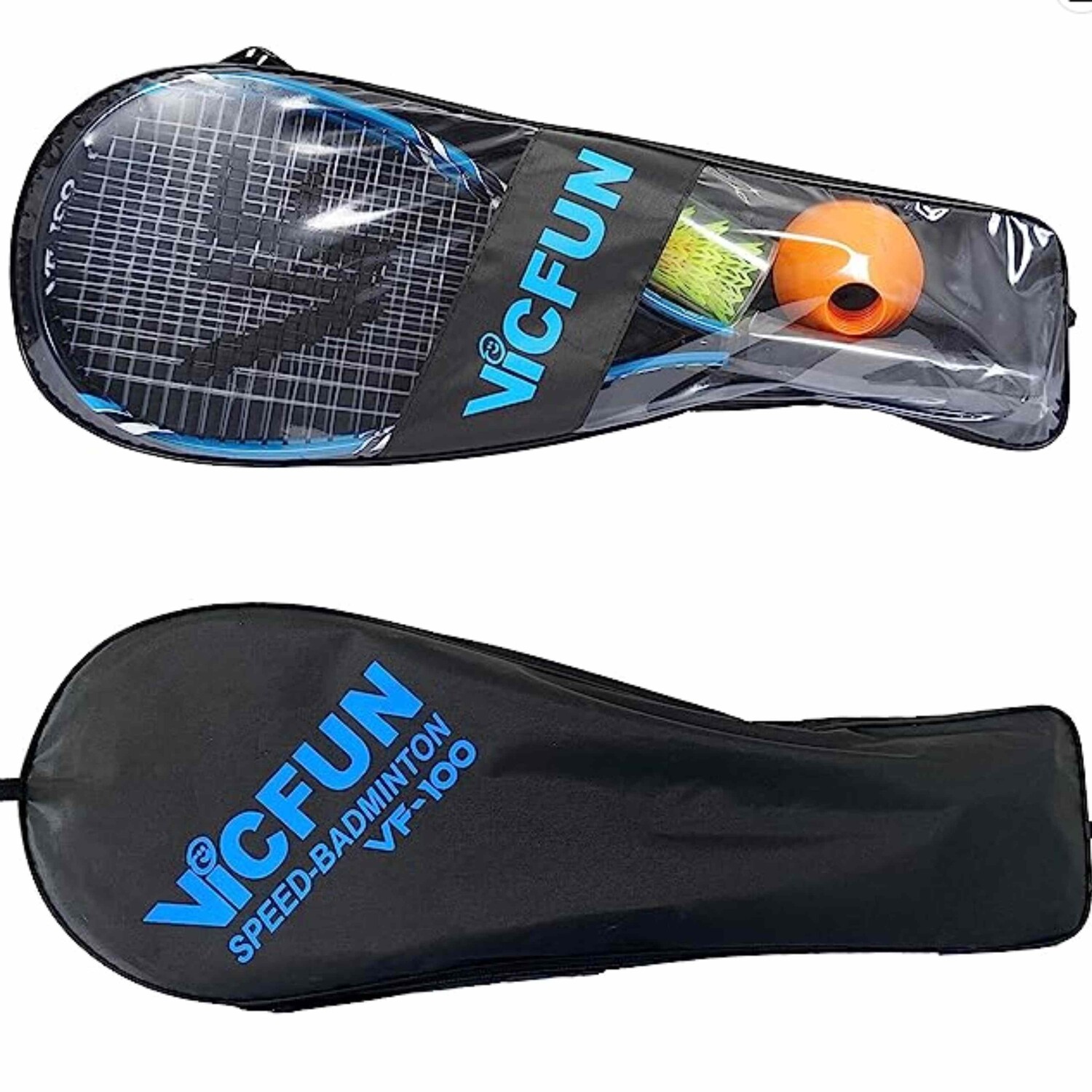 VICFUN Speed-Badminton Set Junior - 2 Schläger & 3 Bälle