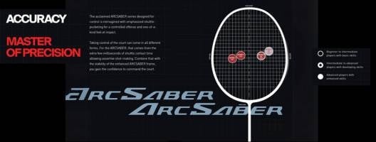 Yonex Arcsaber badminton rackets