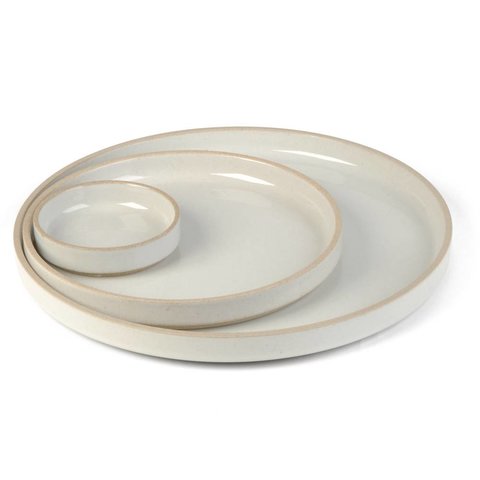 hasami plate/lid | Ø 18,5 cm | light grey glazed shiny