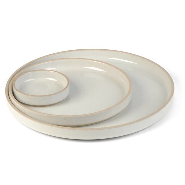 hasami porcelain hasami plate/lid | Ø 18,5 cm | light grey glazed shiny – design takuhiro shinomoto