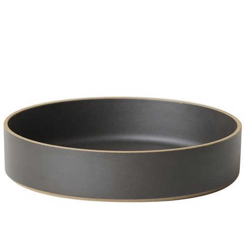 hasami cylindrical bowl | Ø 25,5 cm, h 5,5 cm | glazed matt black