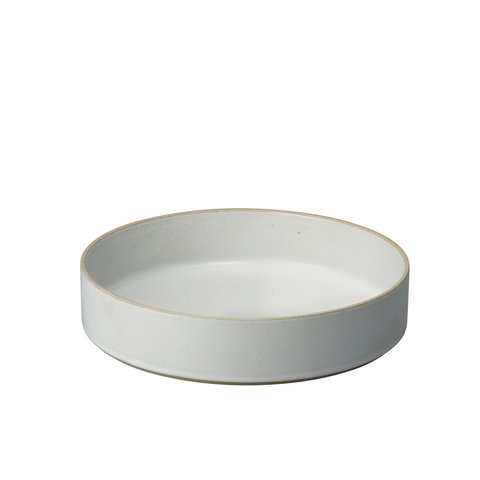 hasami cylindrical bowl | Ø 22 cm, h 5,5 cm | light grey glazed shiny