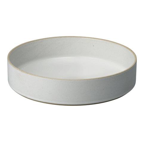 hasami cylindrical bowl | Ø 25,5 cm, h 5,5 cm | light grey glazed shiny