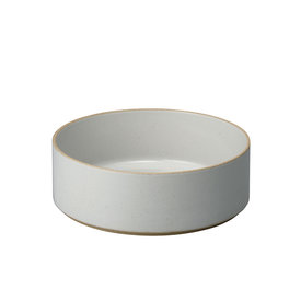 hasami porcelain hasami cylindrical bowl | Ø 22 cm, h 7,2 cm | light grey glazed shiny