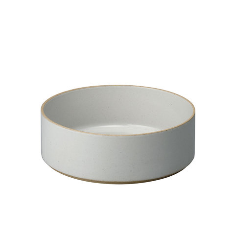 hasami cylindrical bowl | Ø 22 cm, h 7,2 cm | light grey glazed shiny