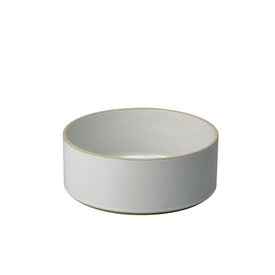 hasami porcelain hasami cylindrical bowl | Ø 18,5 cm, h 7,2 cm | light grey glazed shiny