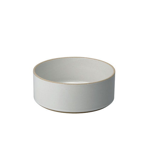 hasami cylindrical bowl | Ø 18,5 cm, h 7,2 cm | light grey glazed shiny