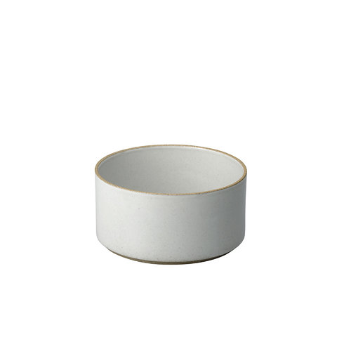 hasami cylindrical bowl | Ø 14,5 cm, h 7,2 cm | light grey glazed shiny