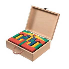 bruderhausdiakonie Building block case with 60 fröbel building blocks 50 mm | colour