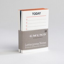 gmund letterpress notes-neon orange/blau