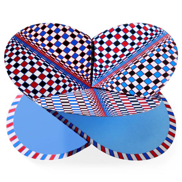 faltmanufakt folding card | optical diamond orange|blue – design kirstin hoevermann