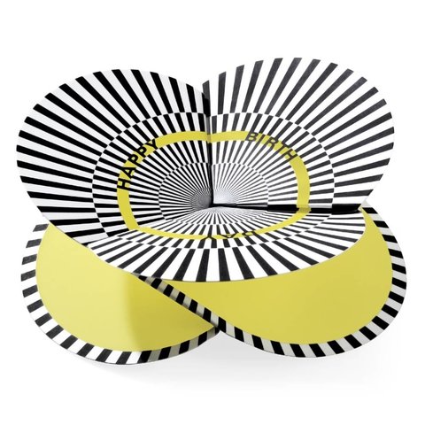 folding card | optical yellow, happy birthday