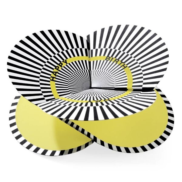 faltmanufakt folding card | optical yellow, happy birthday – design kirstin hoevermann