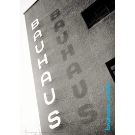 bauhaus-shop poster: bauhaus lettering on the bauhaus dessau