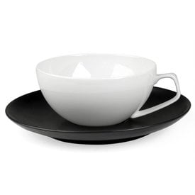 rosenthal tac black | tea cup white with black saucer, 1 piece