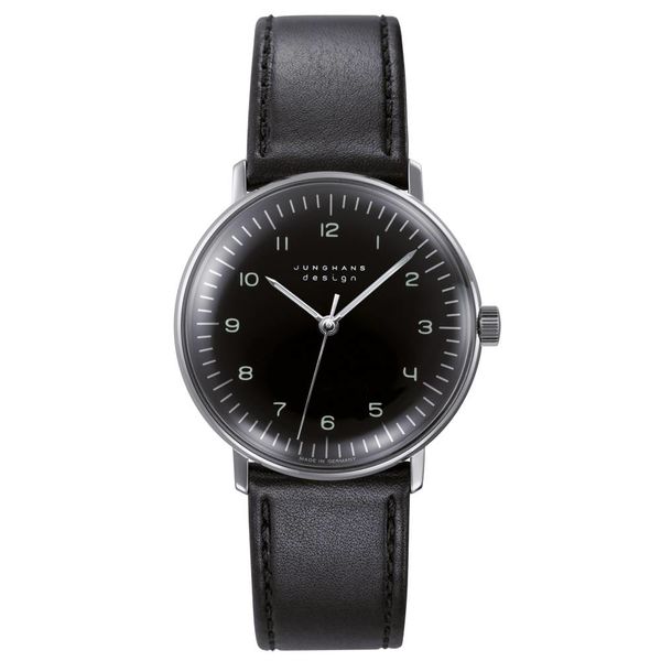 junghans armbanduhr max bill | ø 34 mm, handaufzug, zahlenblatt schwarz