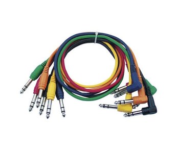 DAP Audio Stereo Patch Cable 90 cm  - St raight and Hooked Plug Six Col