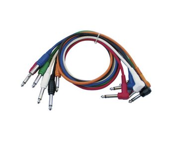 DAP Audio Mono Patch Cable 90cm ooked Plug Six Colour Pack