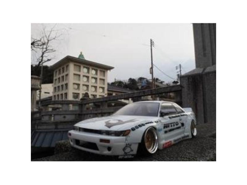 Addiction RC AD011-4 - Nissan Silvia S13 Rocket Bunny Body Kit V2 - Duck-Tail Wing