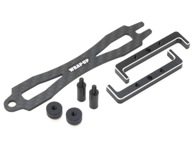 WRAP-UP Next 0284-FD - Battery Holder and Brace Set Type-S for Short Size Lipo - Black - DISCONTINUED