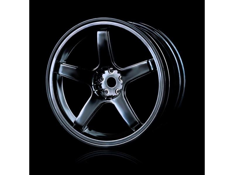 MST 5 Spokes Wheel (4pcs) / Color: Silver Black (Dark Chrome)