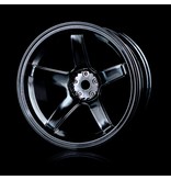 MST 5 Spokes Wheel (4pcs) / Color: Silver Black (Dark Chrome)