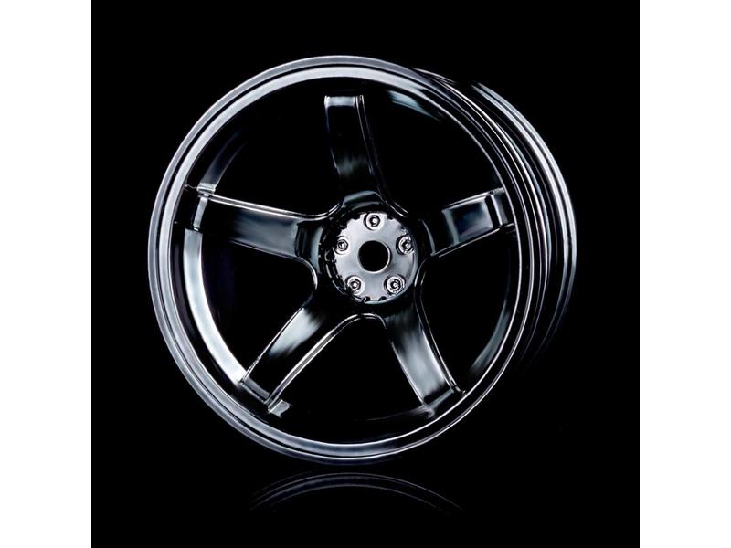 MST 5 Spokes Wheel (4pcs) / Color: Silver Black (Dark Chrome)