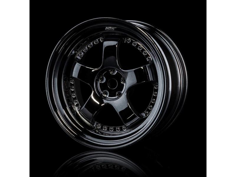 MST SP1 Wheel (4pcs) / Color: Silver Black (Dark Chrome)