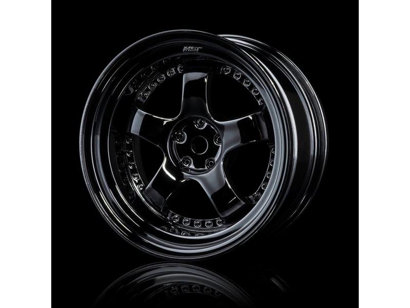 MST SP1 Wheel (4pcs) / Color: Silver Black (Dark Chrome)