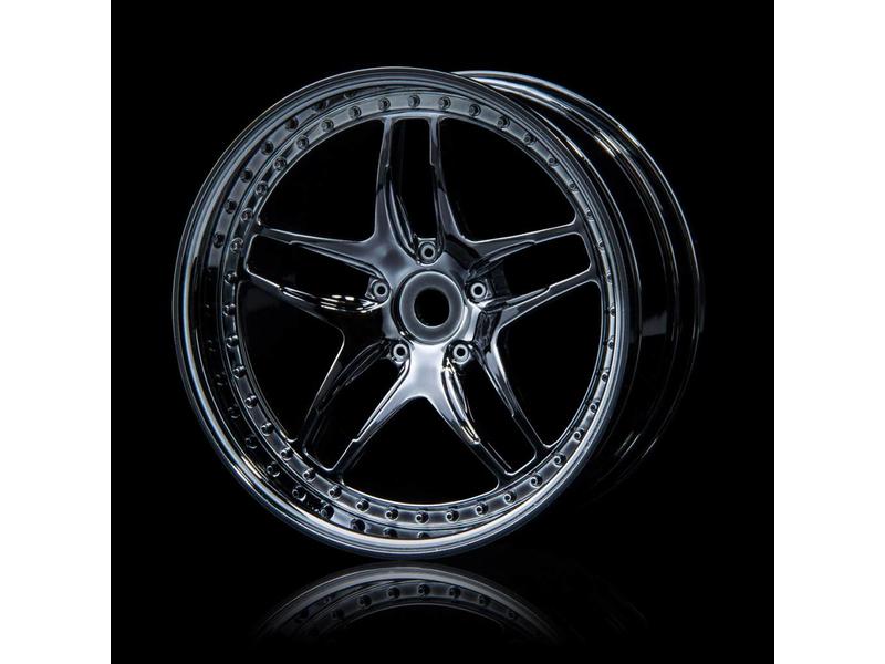 MST FB Wheel (4pcs) / Color: Silver Black (Dark Chrome)