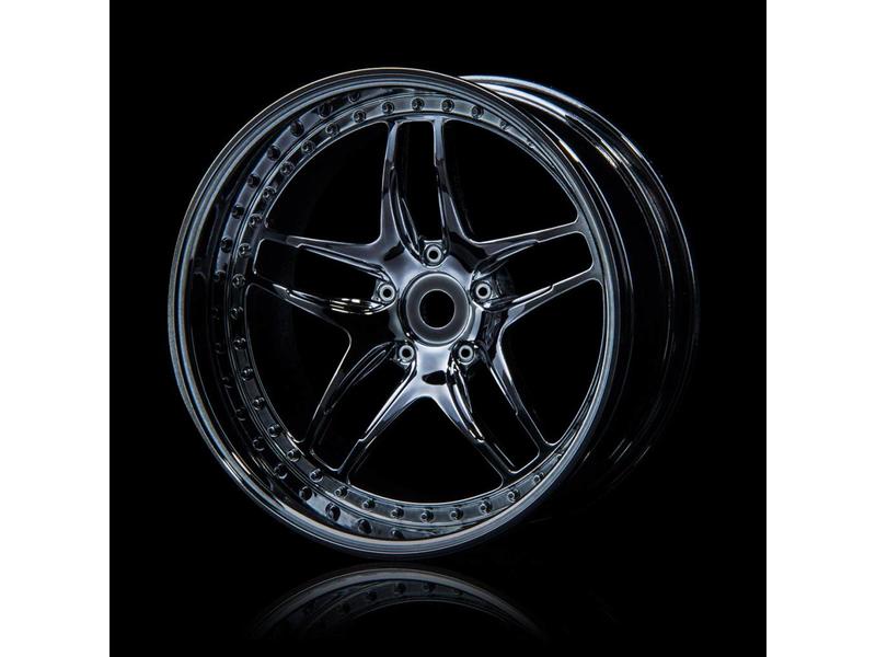 MST FB Wheel (4pcs) / Color: Silver Black (Dark Chrome)