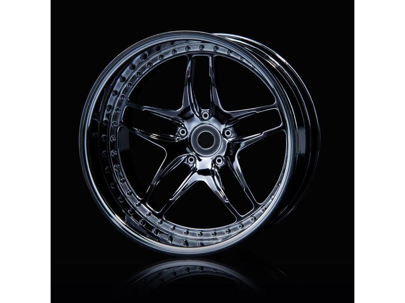 MST FB Wheel (4pcs) / Color: Silver Black (Dark Chrome)