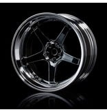 MST GT Wheel Set - Adjustable Offset (4pcs) / Color: Silver Black (Dark Chrome) - Silver (Chrome)