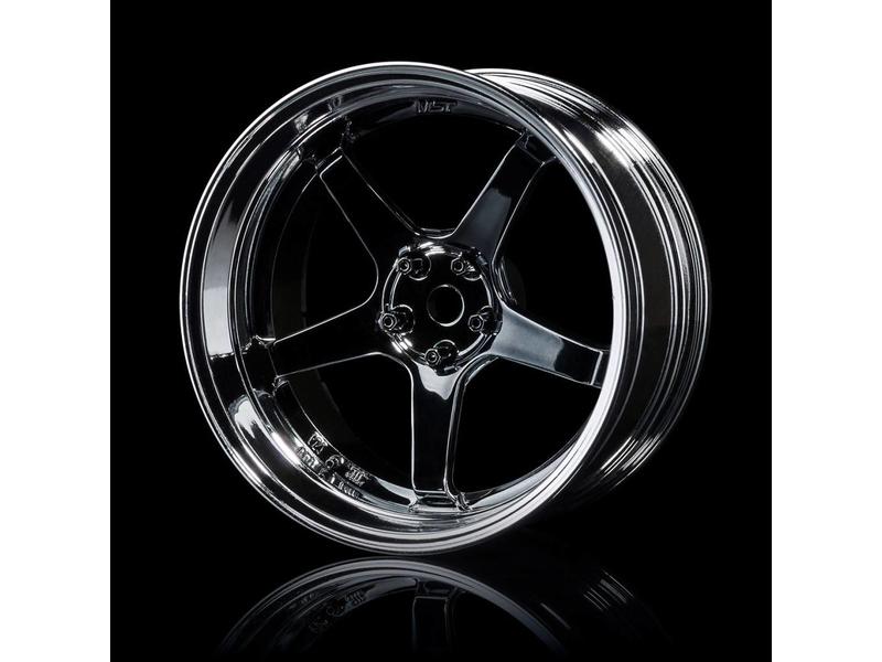 MST GT Wheel Set - Adjustable Offset (4pcs) / Color: Silver Black (Dark Chrome) - Silver (Chrome)