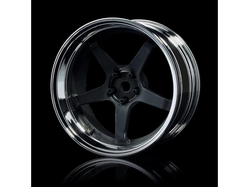 MST GT Wheel Set - Adjustable Offset (4pcs) / Color: Flat Black - Silver (Chrome)