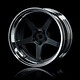 GT Wheel Set - Adj. Offset (4) / Flat Black-Silver