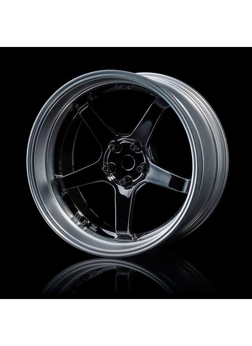 MST GT Wheel Set - Adj. Offset (4) / Silver Black-Flat Silver