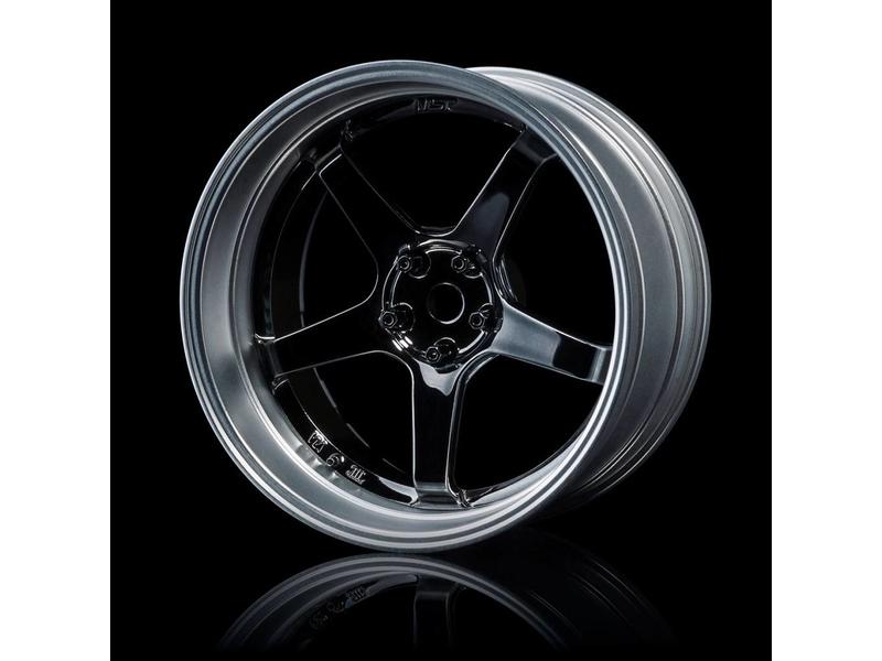 MST GT Wheel Set - Adjustable Offset (4pcs) / Color: Silver Black (Dark Chrome) - Flat Silver