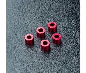 MST Alum. Spacer φ3.0xφ5.5x4.0mm (5) / Red