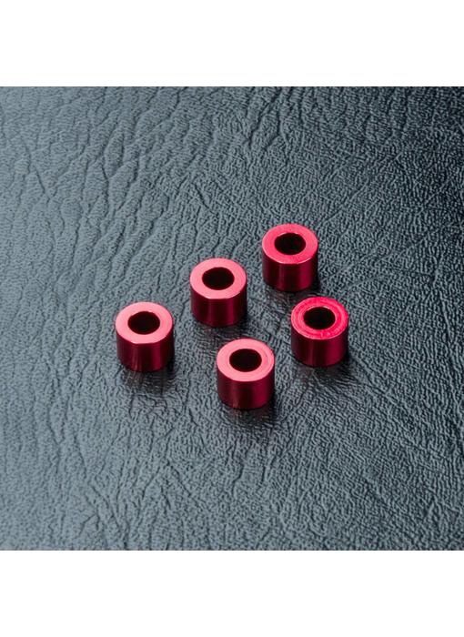 MST Alum. Spacer φ3.0xφ5.5x4.0mm (5) / Red